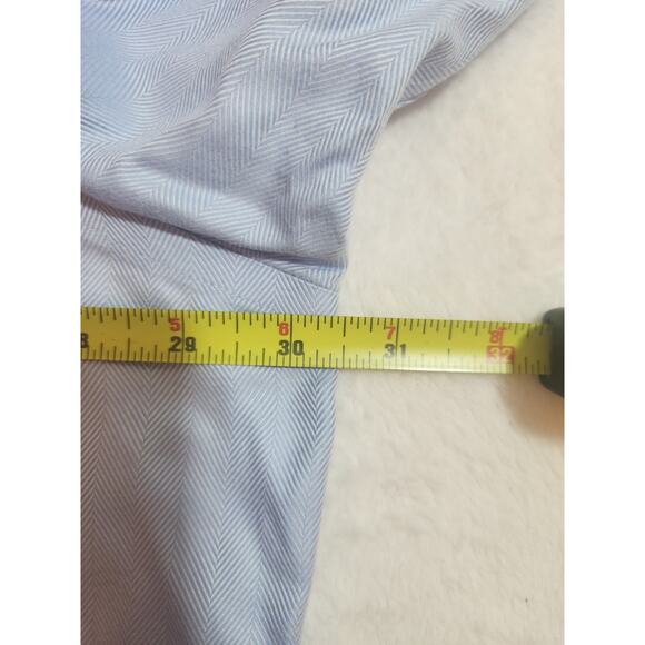 Jos. A Bank Signature Shirt Mens 19 36 Blue Herringbone 100% Cotton Long Sleeve - Picture 6 of 10